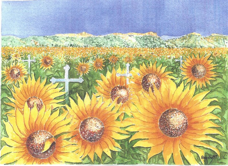 DAWSON-Cemetery and Sunflowers